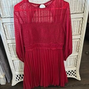 ASOS red chiffon dress